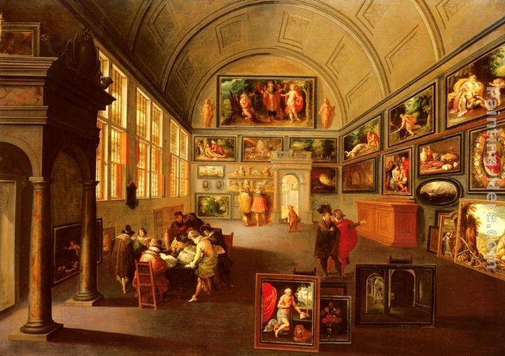 Frans the younger Francken The interior of a picture gallery